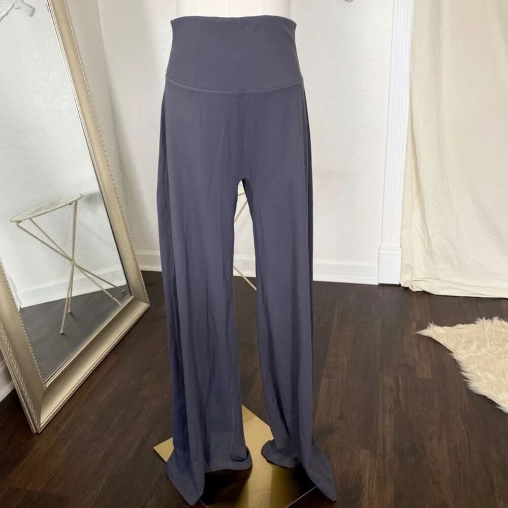 NWT Pobodo High Waisted Yoga Casual Wide Leg Pants Size L Grey